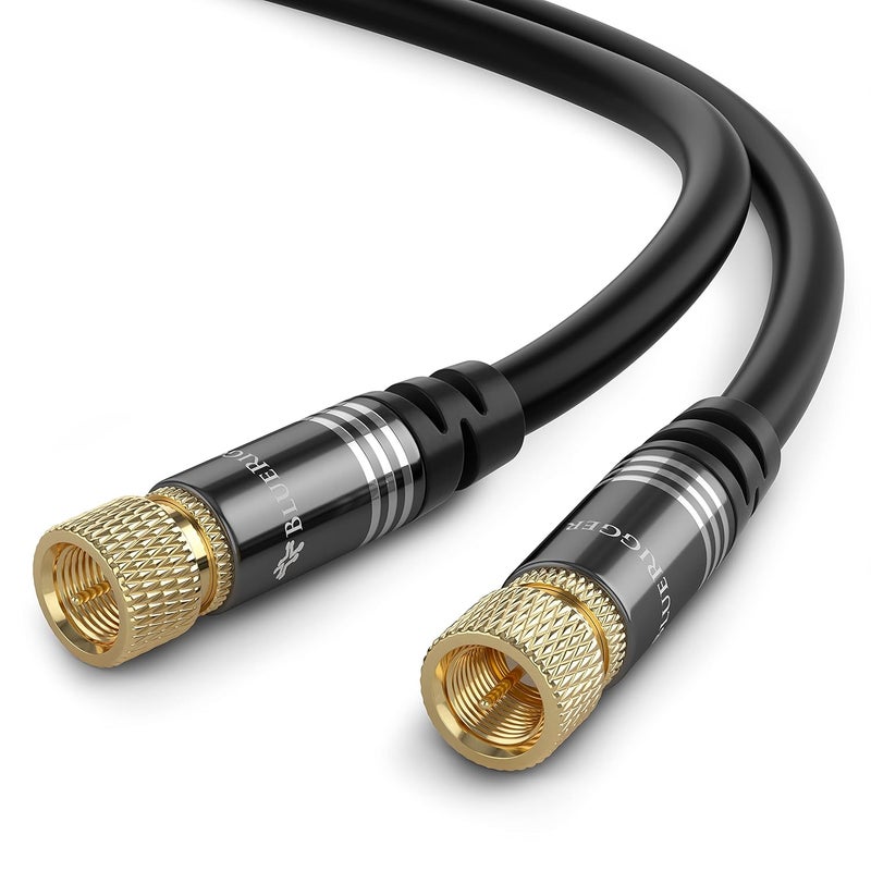 BlueRigger RG6 Coaxial Cable (20FT, Male F Type Connector Pin, Gold Plated, Triple Shielded) – Digital Audio Video Coax Cable Cord for HDTV, CATV, Modem, Satellite Receivers - Image 1